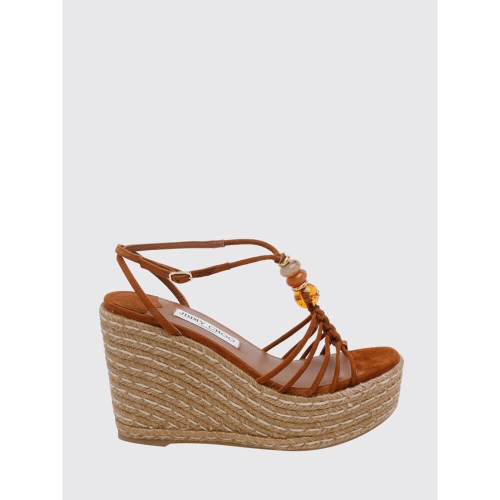 Jimmy Choo Women Jimmy Choo Lemi Beaded Suede Wedge Sandals
